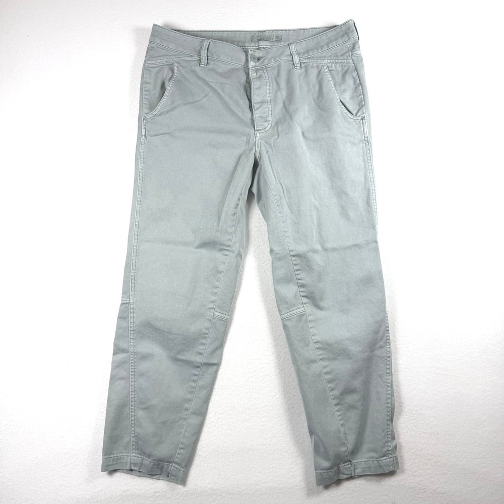 Prana Halle Straight Leg Hiking Pants Sage Green Size 12 W43180507 Button Fly